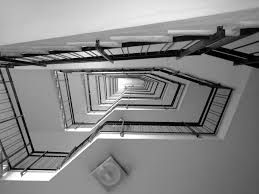 jagged staircase looking up