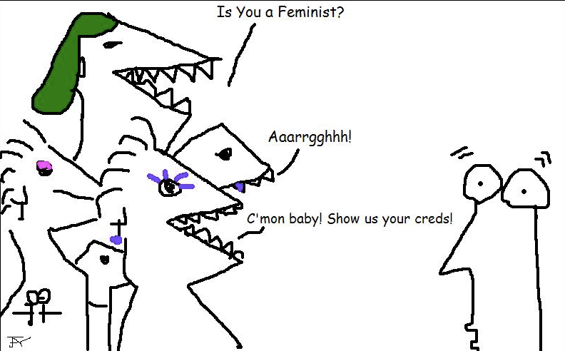 cartoon feminists hector an FtM